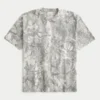 Boxy Heavyweight Camo Crew T-skjorte