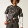 Boxy Heavyweight Camo Crew T-skjorte