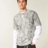 Boxy Heavyweight Camo Crew T-skjorte