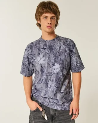 Boxy Heavyweight Camo Crew T-skjorte