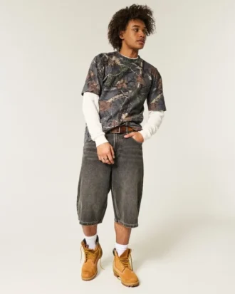 Boxy Heavyweight Camo Crew T-skjorte