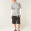 Boxy Heavyweight Camo Crew T-skjorte