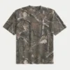 Boxy Heavyweight Camo Crew T-skjorte