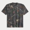 Boxy Heavyweight Camo Crew T-skjorte