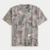 Boxy Heavyweight Camo Crew T-skjorte