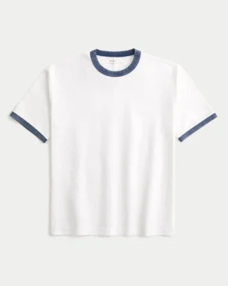 Boxy Heavyweight Cotton Crew T-skjorte