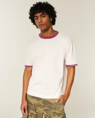 Boxy Heavyweight Cotton Crew T-skjorte