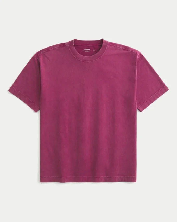 Boxy Heavyweight Cotton Crew T-skjorte