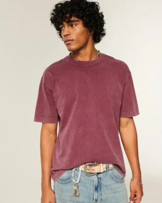 Boxy Heavyweight Cotton Crew T-skjorte