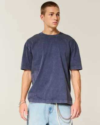 Boxy Heavyweight Cotton Crew T-skjorte