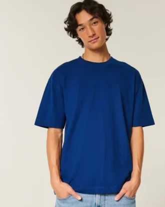 Boxy Heavyweight Cotton Crew T-skjorte
