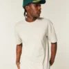 Boxy Heavyweight Cotton Crew T-skjorte