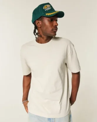 Boxy Heavyweight Cotton Crew T-skjorte