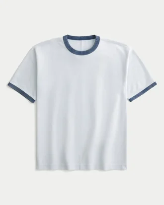 Boxy Heavyweight Cotton Crew T-skjorte