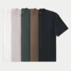 Boxy Heavyweight Cotton Crew T-skjorte 5-pakning