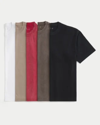 Boxy Heavyweight Crew T-skjorte 5-pakning