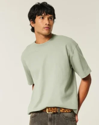Boxy Heavyweight Crop Crew T-skjorte