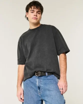 Boxy Heavyweight Crop Crew T-skjorte