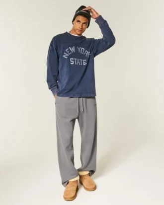Boxy Heavyweight langermet New York State Graphic Tee
