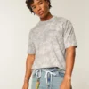 Boxy Heavyweight Micro Logo Crew T-skjorte