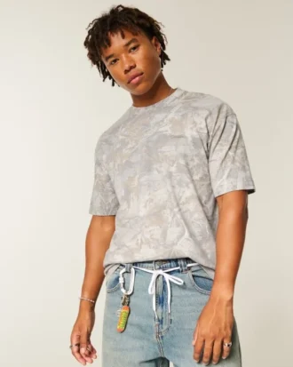 Boxy Heavyweight Micro Logo Crew T-skjorte