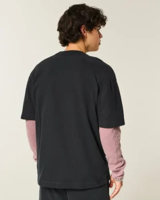 Boxy Heavyweight Micro Logo Crew T-skjorte