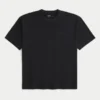 Boxy Heavyweight Micro Logo Crew T-skjorte