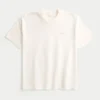Boxy Heavyweight Micro Logo Crew T-skjorte