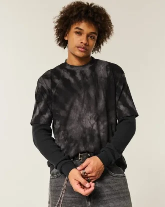 Boxy Heavyweight Tie-Dye Cotton Crew T-skjorte