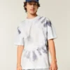 Boxy Heavyweight Tie-Dye Cotton Crew T-skjorte