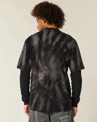 Boxy Heavyweight Tie-Dye Cotton Crew T-skjorte