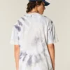 Boxy Heavyweight Tie-Dye Cotton Crew T-skjorte