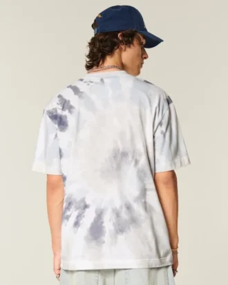 Boxy Heavyweight Tie-Dye Cotton Crew T-skjorte