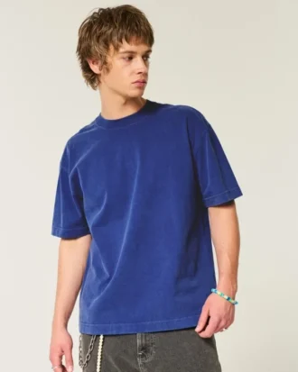 Boxy Heavyweight Washed Crew T-skjorte