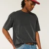 Boxy Heavyweight Washed Crew T-skjorte