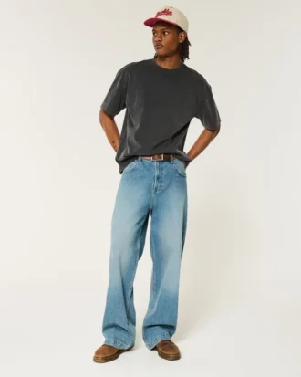 Boxy Heavyweight Washed Crew T-skjorte