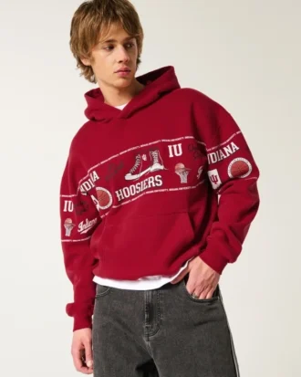 Boxy Indiana University Hoosiers grafisk hettegenser