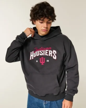 Boxy Indiana University Hoosiers grafisk hettegenser