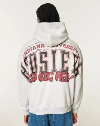 Boxy Indiana University Hoosiers grafisk hettegenser