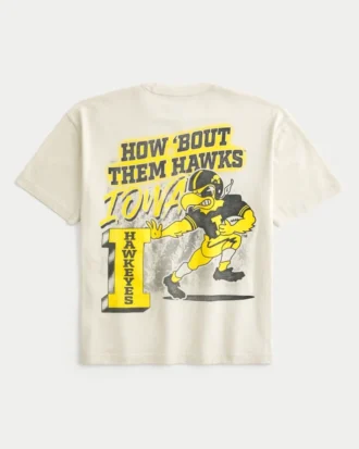 Boxy Iowa Hawkeyes grafisk T-skjorte