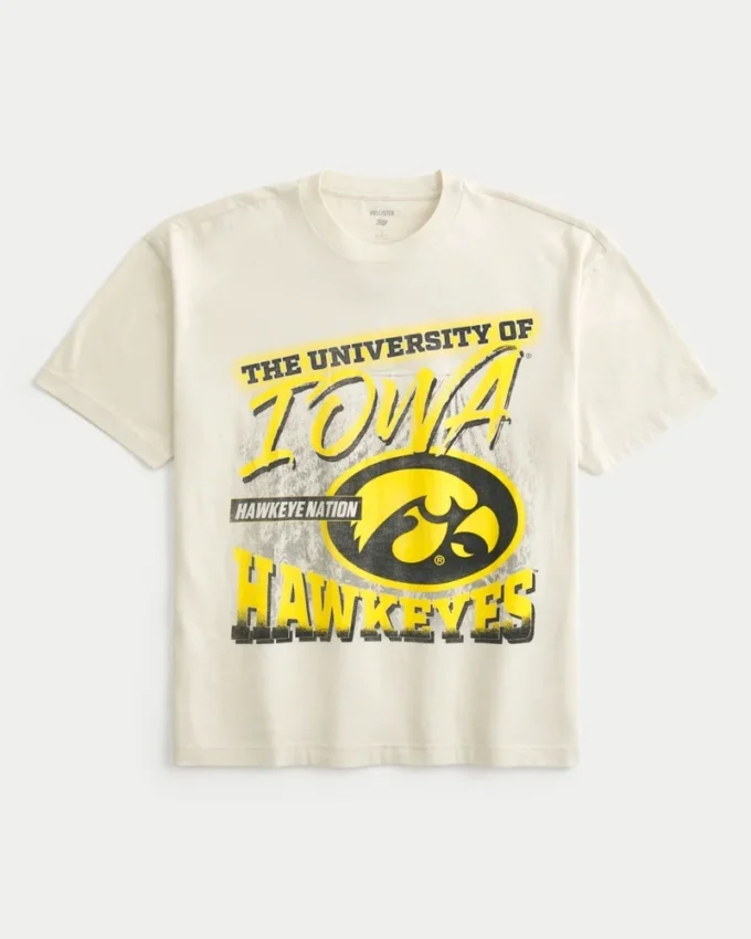 Boxy Iowa Hawkeyes grafisk T-skjorte