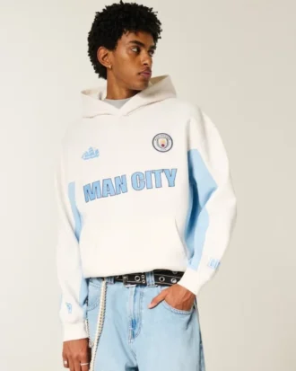Boxy Manchester City F.C. grafisk hettegenser