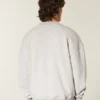 Boxy New York University Violets Graphic Crew Sweatshirt