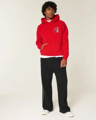 Boxy North Carolina State University Wolfpack grafisk hettegenser