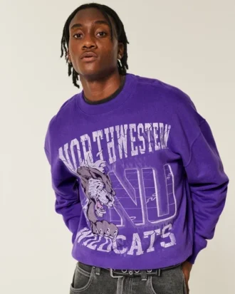 Boxy Northwestern University Wildcats grafisk crew-genser