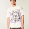 Boxy Northwestern University Wildcats grafisk T-skjorte