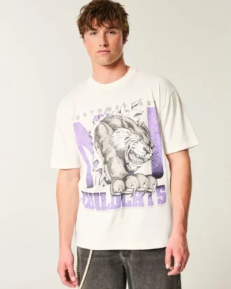 Boxy Northwestern University Wildcats grafisk T-skjorte