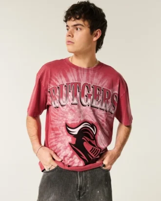 Boxy Rutgers Scarlet Knights grafisk T-skjorte
