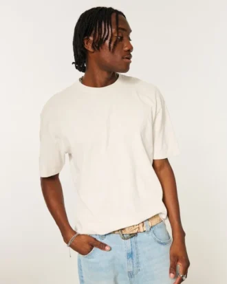 Boxy Slub Crew T-skjorte