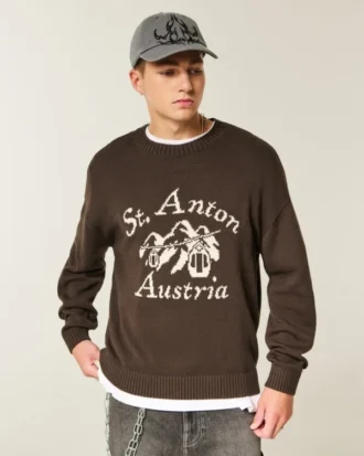 Boxy St. Anton Austria grafisk genser